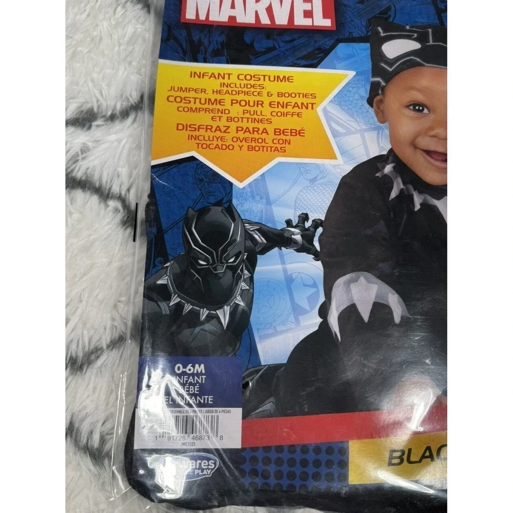 MARVEL Black Panther Avengers Jumper Cap Booties Costume Baby Infant 0-6m *NEW*